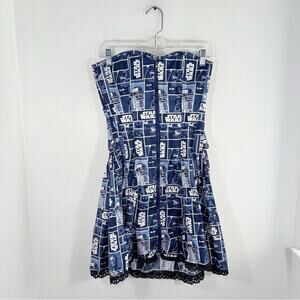 Star Wars Navy Blue White Lace Up Corset Mini Dress Custom Size 2 Etsy